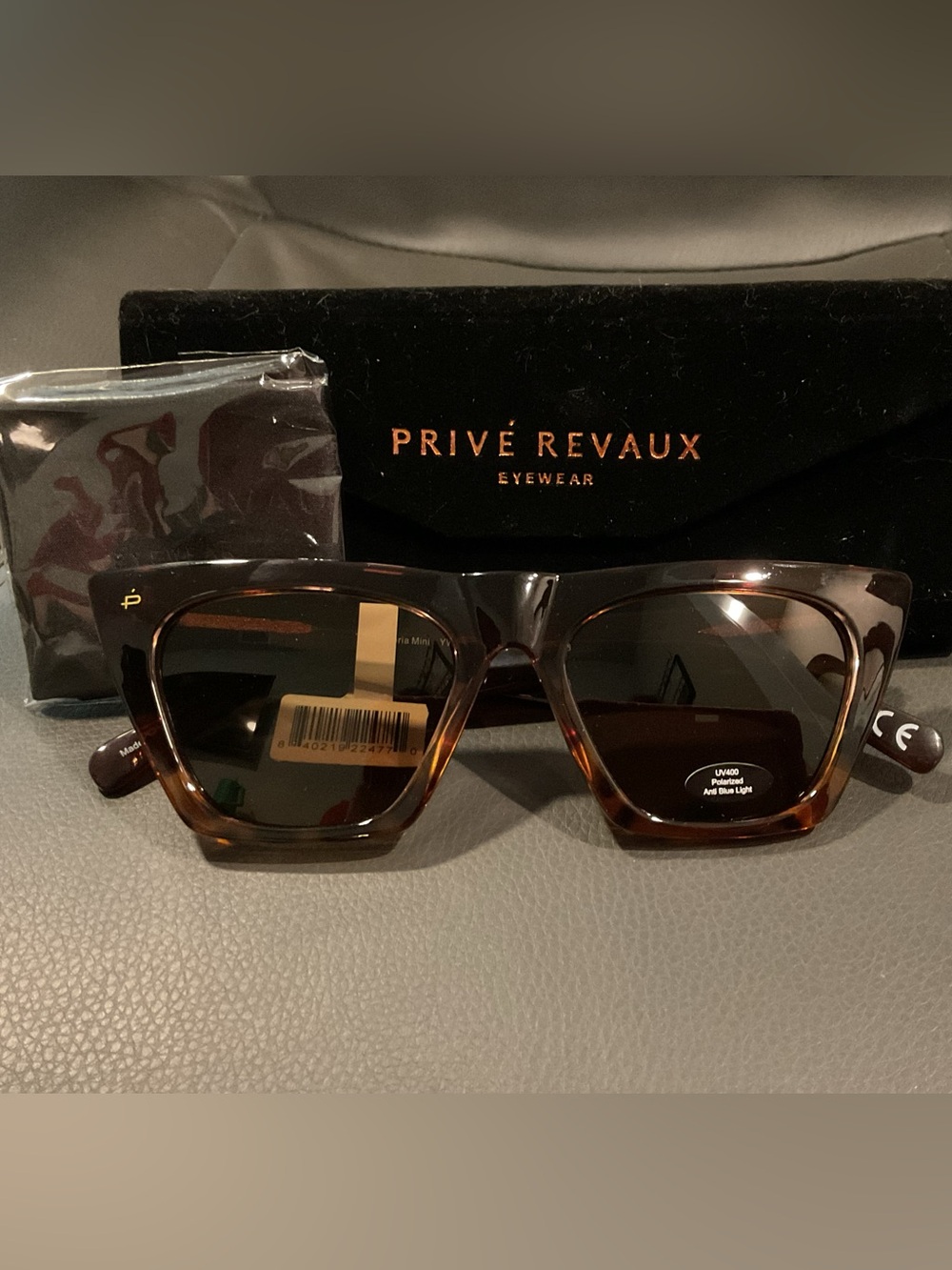 Privé Revaux Tortoiseshell Square Sunglasses